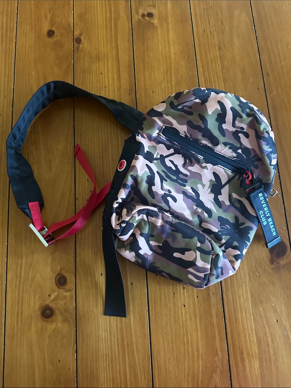 Camouflage Sling Bag in Green and Brown - Tag
